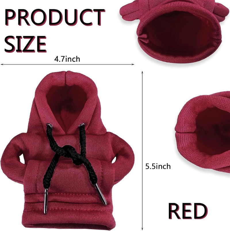 vvag Gear Shift Hoodie,Universal Shift Knob Hoodie, 4.7 Inch Car Shifter Stick Protector Decoration, Funny Hoodie Car Gear Shift Cover, Auto Interior Accessories Shifter Hoodie (Red) - Image 2